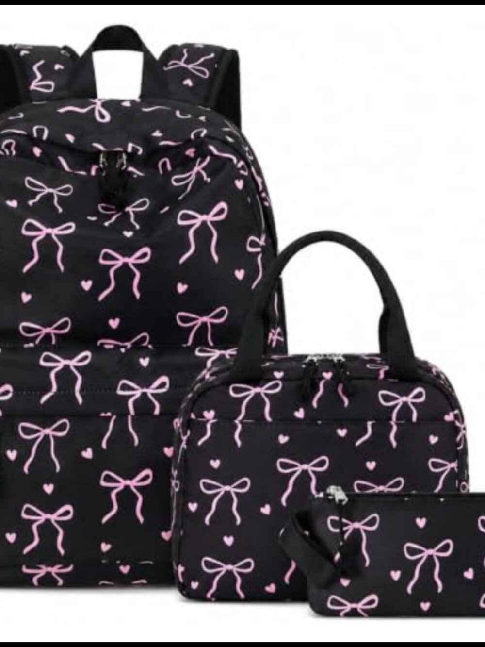 3-in-1 School Backpack Set with Lunch Bag & Pencil Case Water Resistant